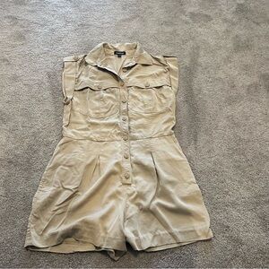 Bebe Classic Collared Utility Jacket in Tan